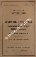 Working Time Table of Passenger and Freight Trains (except Class 9) - Section C1, Cardiff District: Craven Arms, Hereford and Newport - 18th April 1966 to 5th March 1967 by British Railways Western Region (Cardiff Division)